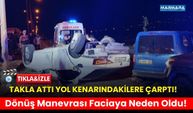 Takla Attı Yol Kenarındakilere Çarptı!
