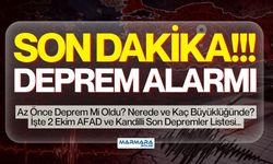 Son Dakika Deprem Alarmı! Az Önce Deprem Mi Oldu? Nerede ve Kaç Büyüklüğünde? İşte 2 Ekim AFAD ve Kandilli Son Depremler