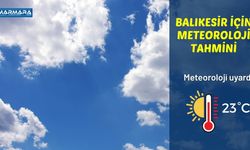 Balıkesir İçin Meteoroloji Tahmini