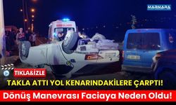Takla Attı Yol Kenarındakilere Çarptı!
