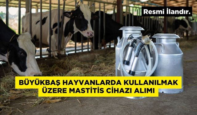 BÜYÜKBAŞ HAYVANLARDA KULLANILMAK ÜZERE MASTİTİS CİHAZI ALIMI