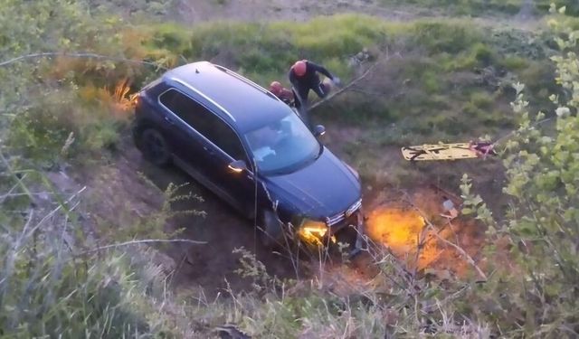 Bandırma’da Şarampole Uçan Otomobilde Can Pazarı