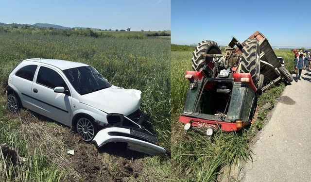 Üniversite Kavşağında Korkutan Kaza: Traktörle Otomobil Çarpıştı, 2 Yaralı