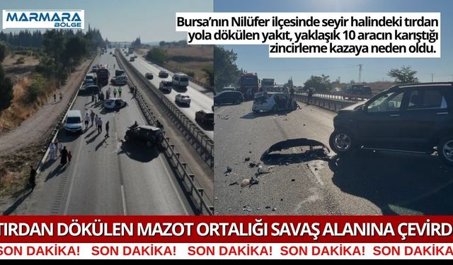 Tırdan Dökülen Mazot Ortalığı Savaş Alanına Çevirdi