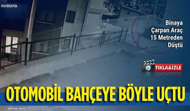 Otomobil Bahçeye Böyle Uçtu