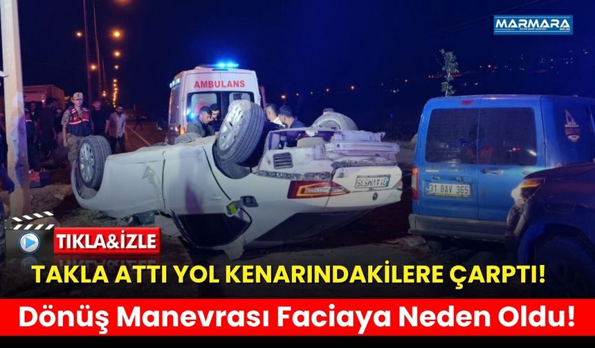Takla Attı Yol Kenarındakilere Çarptı!