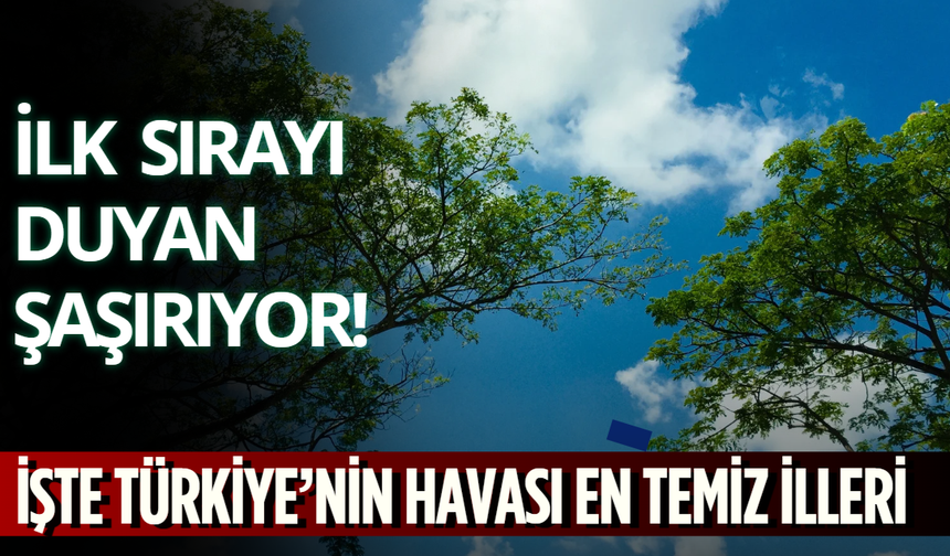 İlk Sırayı Duyan Şaşırıyor! İşte Türkiye’nin Havası En Temiz İlleri
