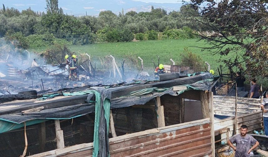 Burhaniye’de Alevler Yükseldi, Dam Çöktü